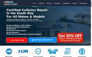 Urban Collision Center website