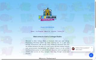 Kidz College Rialto website
