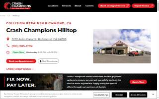 Crash Champions Collision Repair Hilltop website