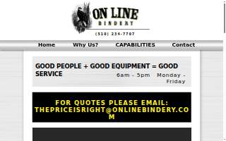 On Line Bindery website