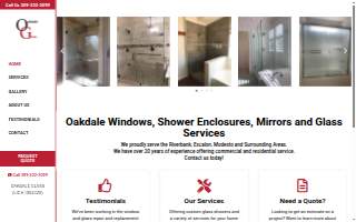 Oakdale Glass Inc of Riverbank website