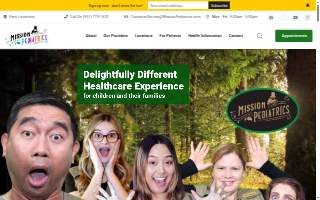Mission Pediatrics of Riverside website
