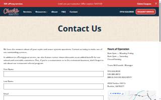 Chuck's Septic Inc website
