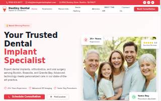 Destiny Dental Implant and Orthodontics website