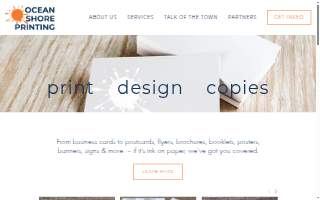 Ocean Shore Printing website