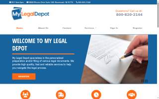 My Legal Depot website
