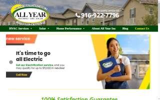 All Year Heating and Air website