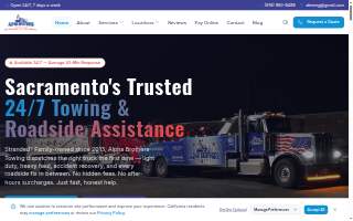Alpha Brothers Towing website