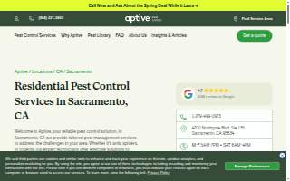 Aptive Pest Control of Sacramento website
