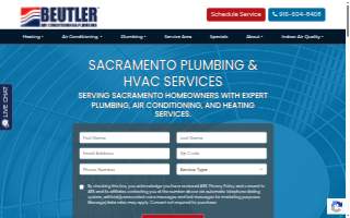 Beutler Air Conditioning and Plumbing website