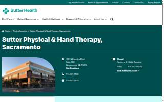 Sutter Physical & Hand Therapy, Sacramento website