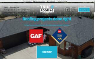 True Roofing and Construction website