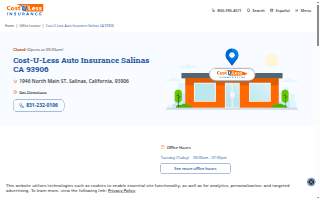Cost-U-Less Insurance of Salinas website