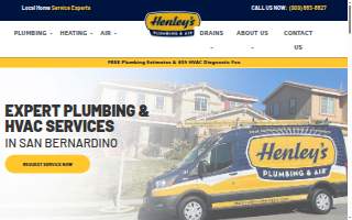 Henley's Plumbing & Air website