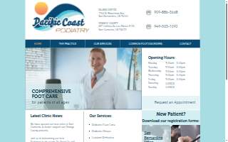 Pacific Coast Podiatry of San Bernardino website