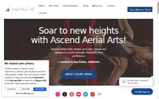 Ascend Aerial Arts at IMPACT! Kickboxing Fitness website