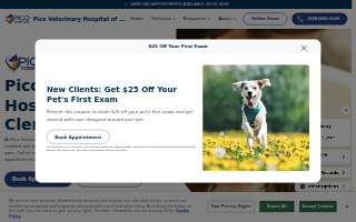 Pico Veterinary Clinic San Clemente website