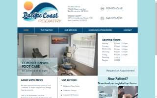 Pacific Coast Podiatry of San Clemente website