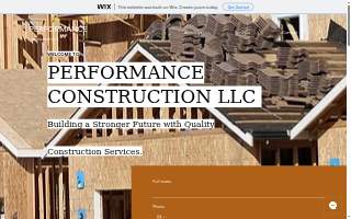 Performance Construction LLC website