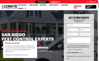 Corky's Pest Control of San Diego website