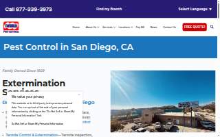 Dewey Pest & Termite Control of San Diego website