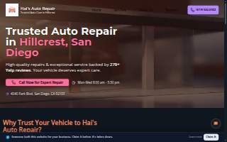Hai's Auto Repair website