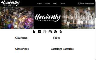 Heavenly Smoke Shop website