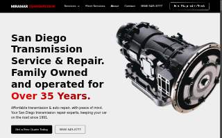 Miramar Transmission of San Diego website