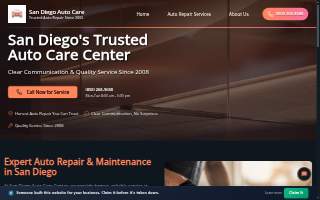 San Diego Auto Care Center website