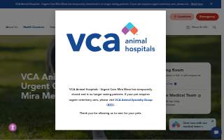 VCA Animal Hospitals Urgent Care - Mira Mesa website