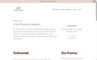 California Auto Repair Services website