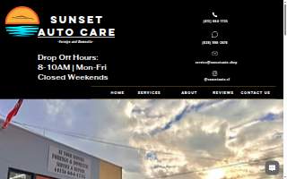 Sunset Auto Care website