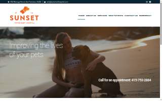 Sunset Veterinary Hospital website