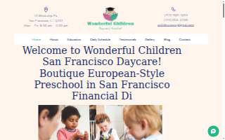 Wonderful Children San Francisco Daycare website