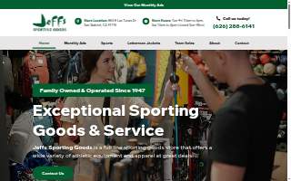 Jeffs Sporting Goods website