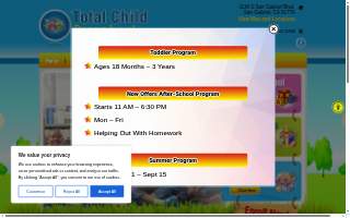 Total Child Preschool website