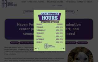 Haven Pet Center website