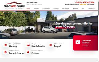 B & C Auto Center website