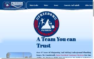Freedom Underground Plumbing -- Solving your Water, Sewer and Electrical Conduit Needs website