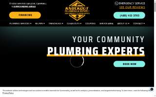 Knockout Plumbing & Repipe Inc. website