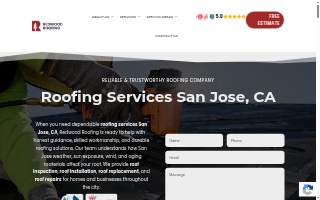 Redwood Roofing San Jose website