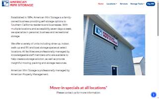 American Mini Storage website