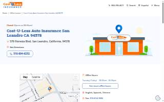 Cost-U-Less Insurance of San Leandro website