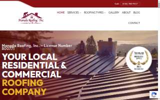 Manada Roofing Company of San Leandro website