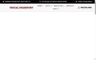 Teocal Transport Warehouse website