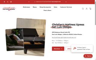 Christian's Mattress Xpress San Luis Obispo website
