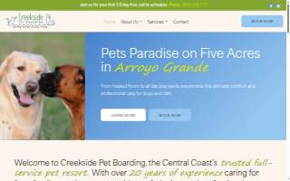 Creekside Pet Boarding of San Luis Obispo website