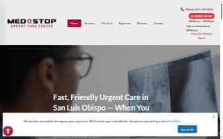 Med Stop Urgent Care website