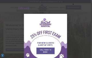 SOCAL Veterinary Hospital website