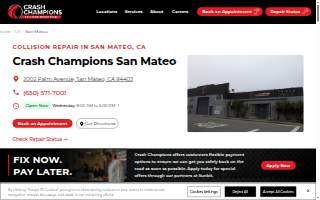 Crash Champions Collision Repair San Mateo website